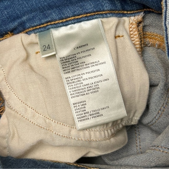 NEW L’AGENCE High Rise Stacked Waist Double Button Denim Skinny Ankle Jean 24 - Picture 10 of 12